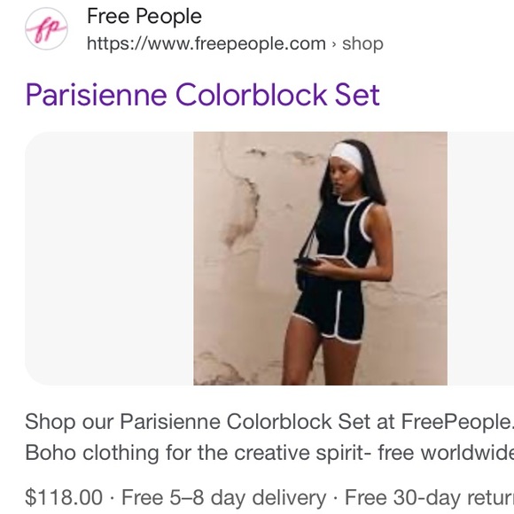 NEW Free People FP Movement Parisienne colorblock piping crop top hot short SET - Picture 9 of 12